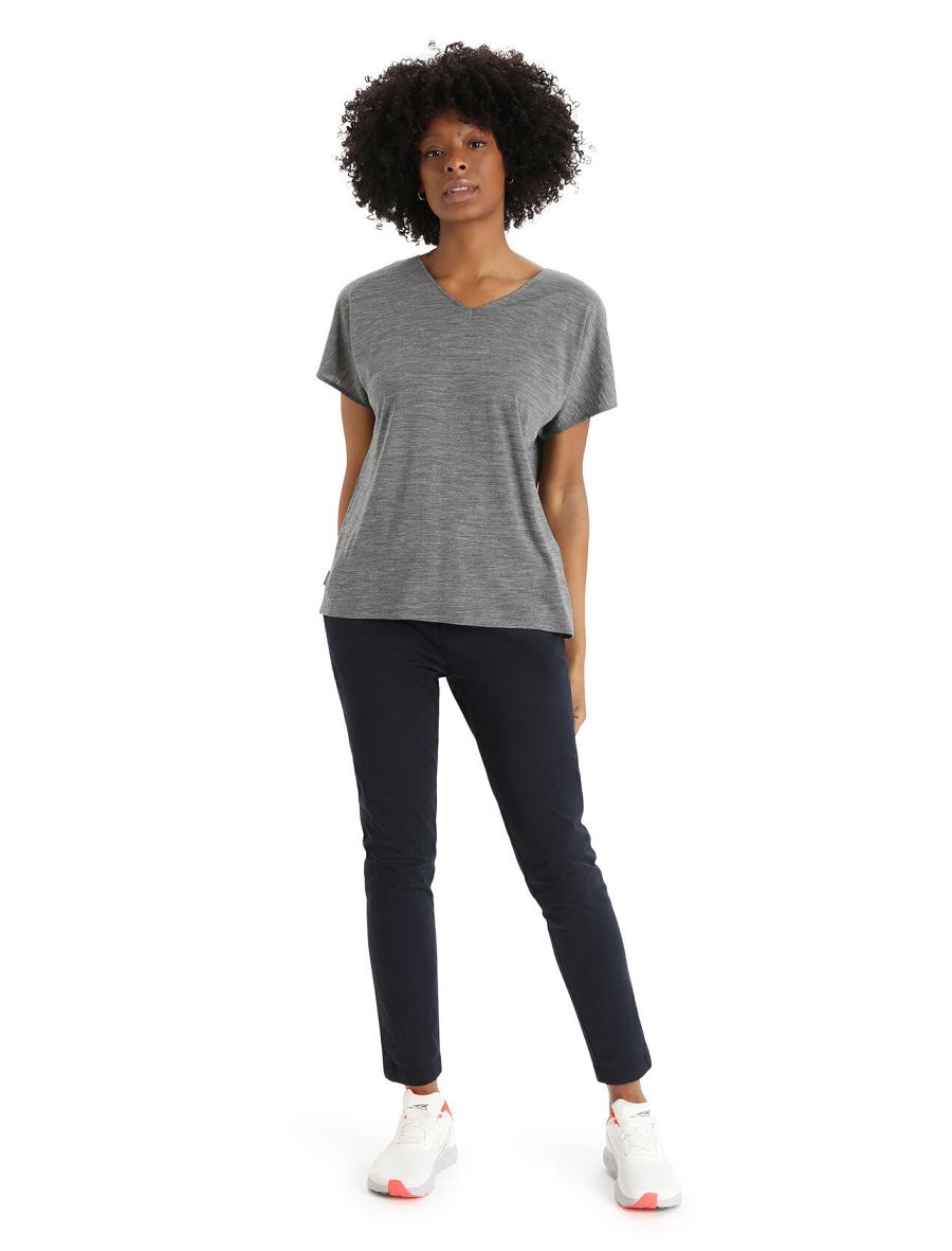 Gritstone Heather Icebreaker Merino Drayden Reversible Short Sleeve Top Women's T Shirts | AU 1584KORI